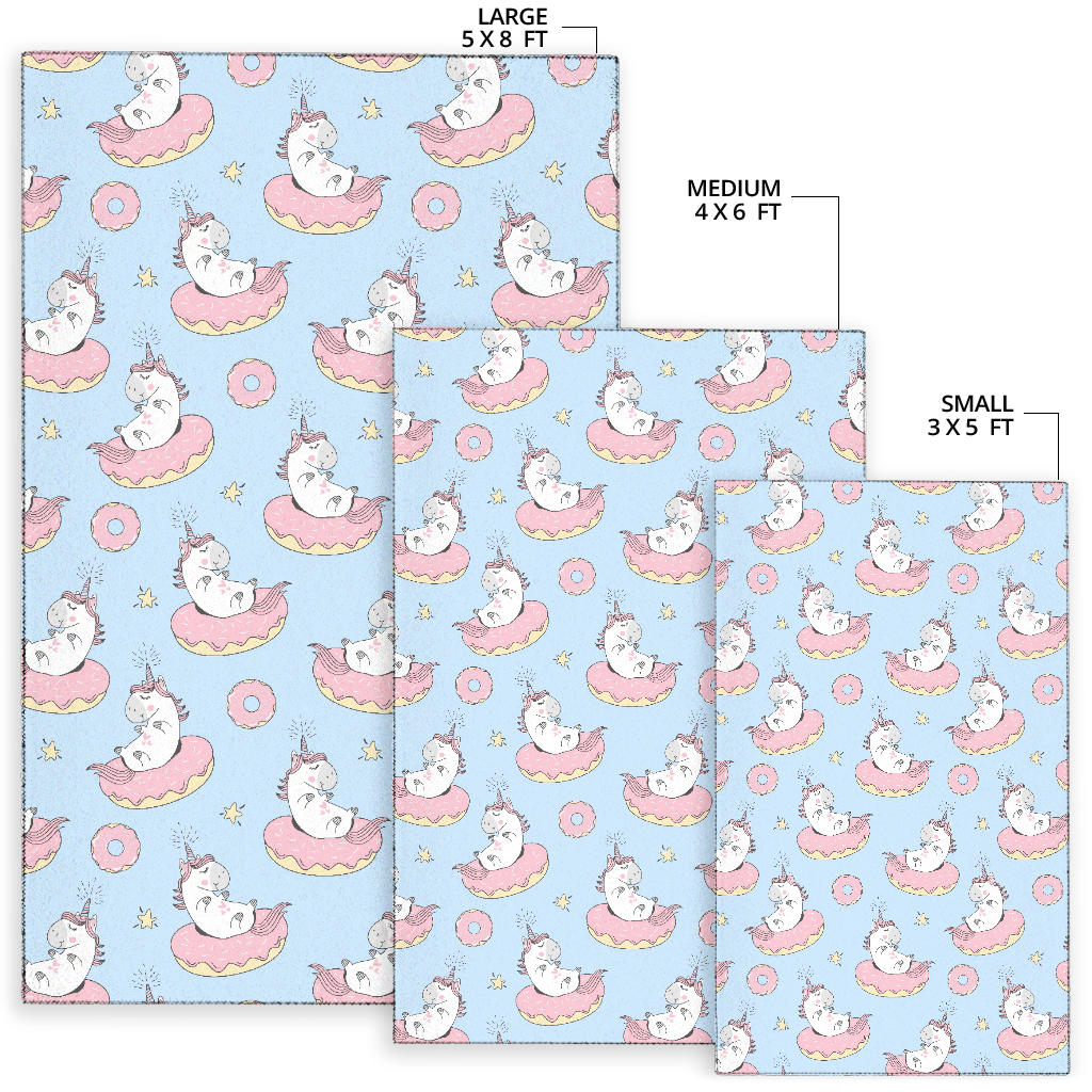 Donut Unicorn Pattern Print Design DN014 Area Rugs