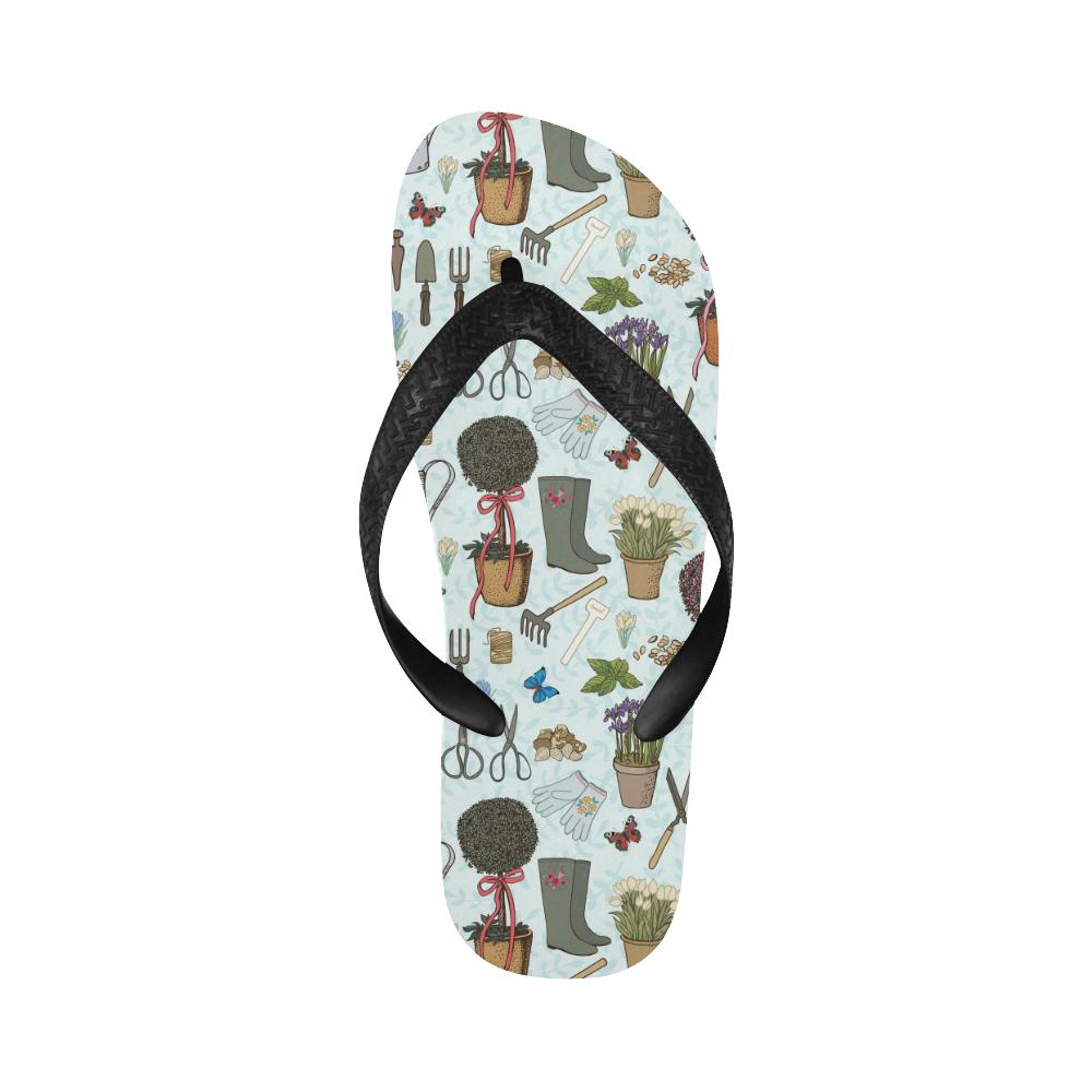 Gardening Pattern Print Design G01 Flip Flops-JorJune