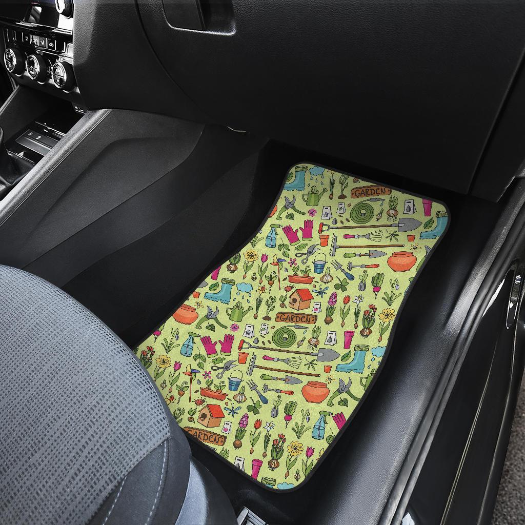 Gardening Pattern Print Design G02 Car Floor Mats-JorJune
