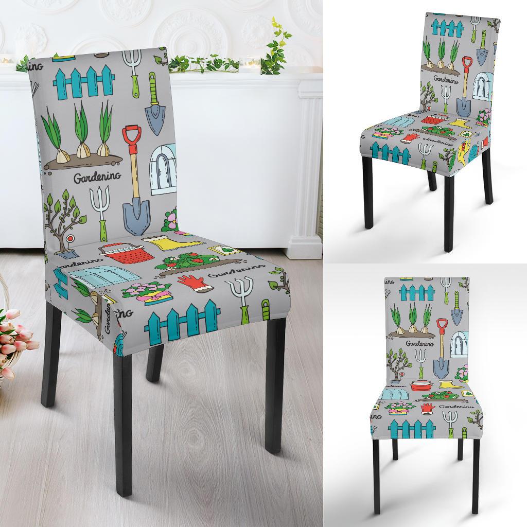 Gardening Pattern Print Design G07 Dining Chair Slipcover-JORJUNE.COM