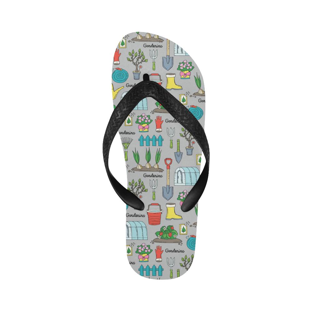 Gardening Pattern Print Design G07 Flip Flops-JorJune