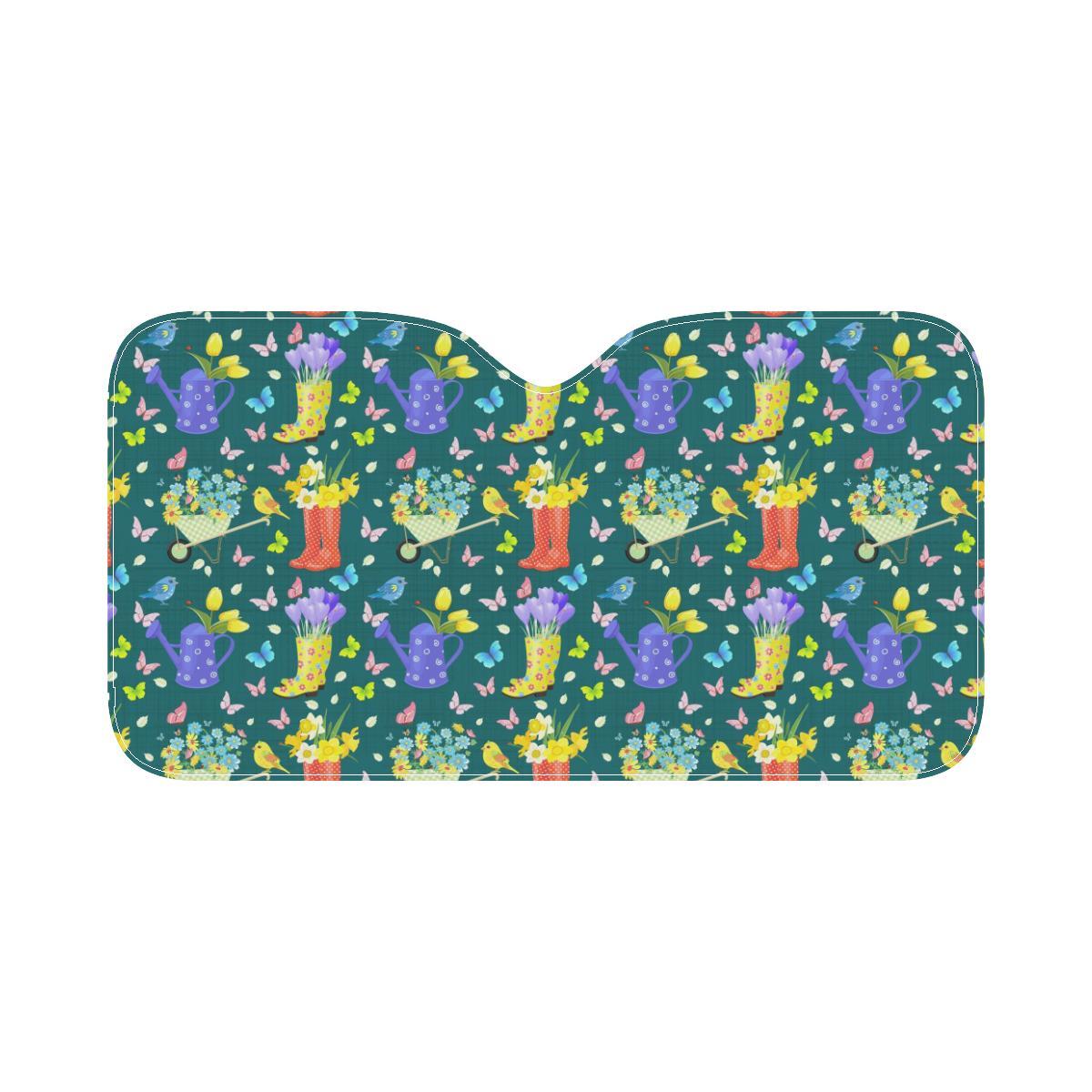 Gardening Pattern Print Design G08 Car Sun Shade-JorJune