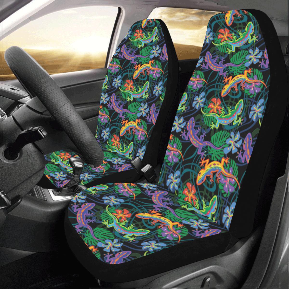 Gecko Colorful Pattern Print Design 01 Car Seat Covers (Set of 2)-JORJUNE.COM