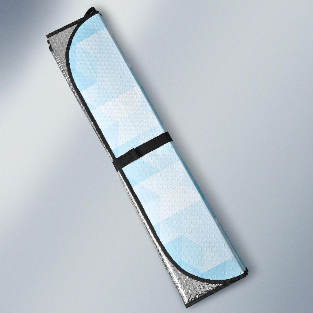Geometric Blue Pattern Print Design 01 Car Sun Shade-JORJUNE.COM