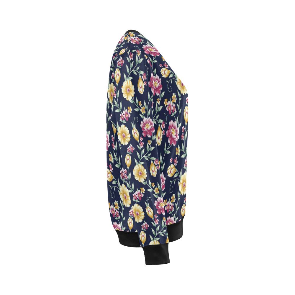 Gerberas Pattern Print Design GB03 Women Long Sleeve Sweatshirt-JorJune