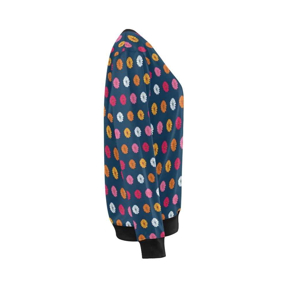 Gerberas Pattern Print Design GB06 Women Long Sleeve Sweatshirt-JorJune