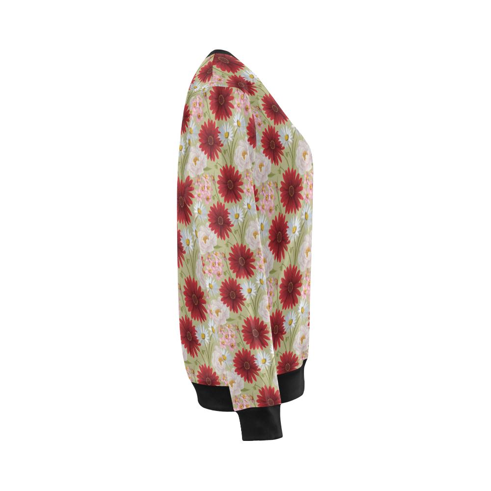 Gerberas Pattern Print Design GB07 Women Long Sleeve Sweatshirt-JorJune