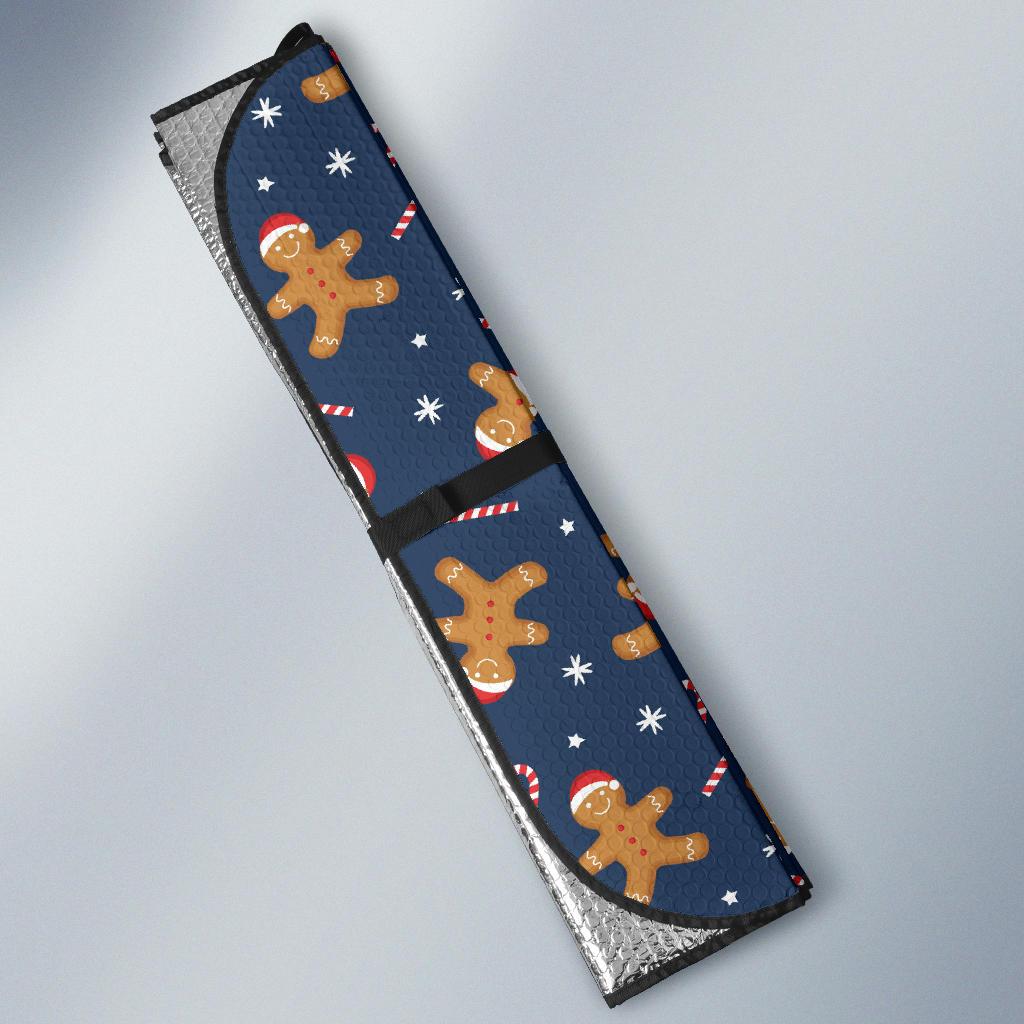 Gingerbread Pattern Print Design 01 Car Sun Shade-JORJUNE.COM