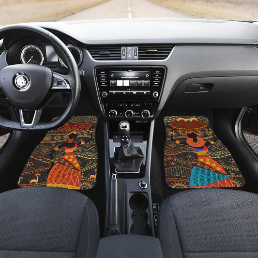 Gold African Design Car Floor Mats