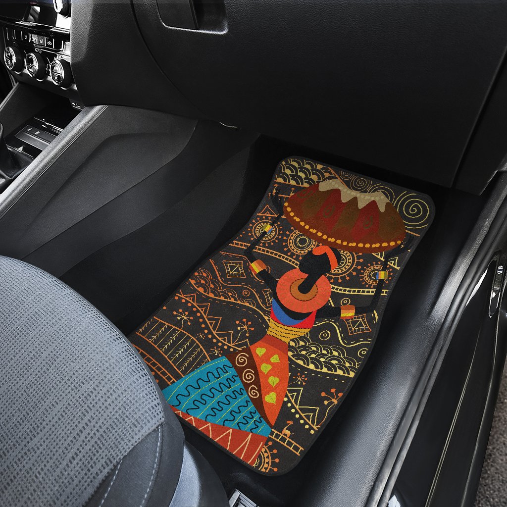 Gold African Design Car Floor Mats
