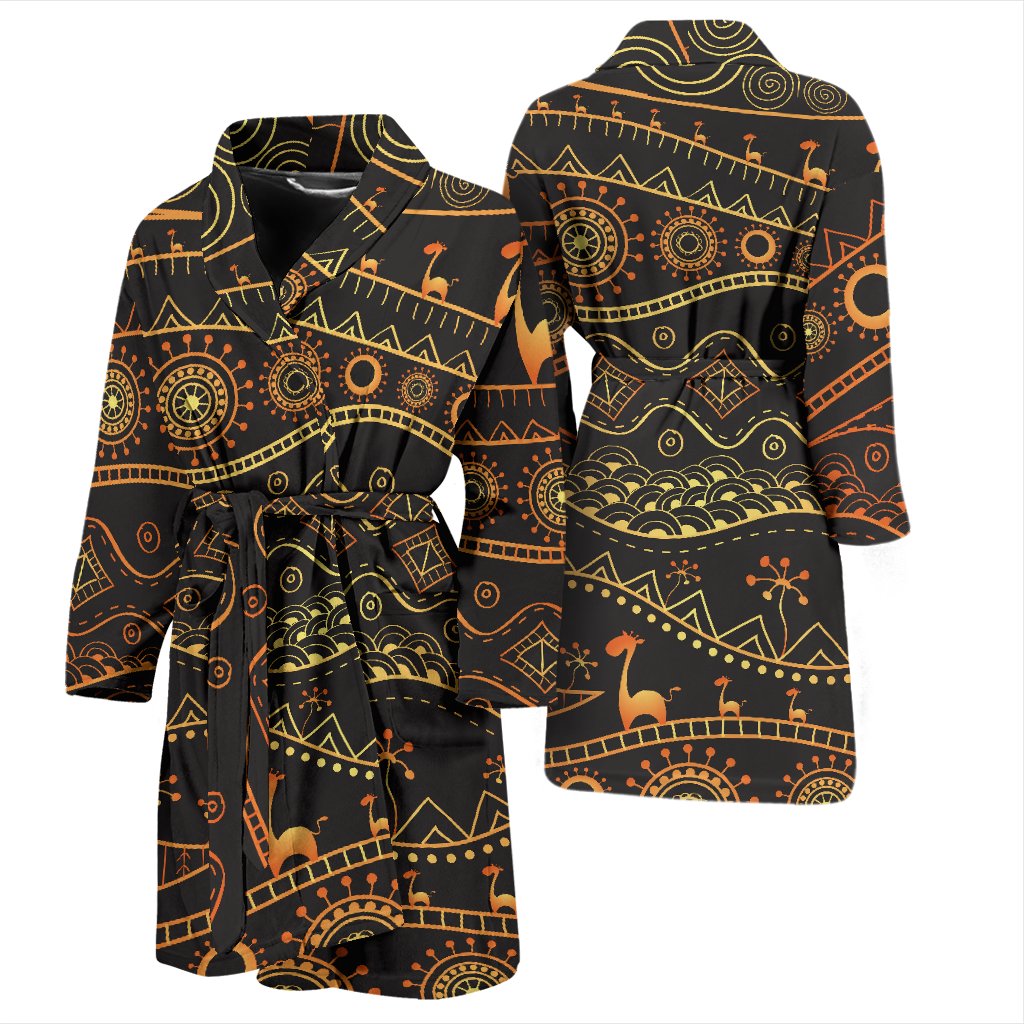 Gold African Design Men Bath Robe