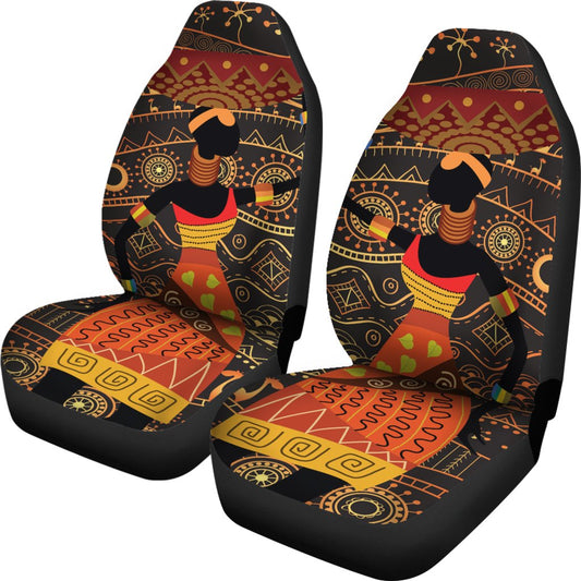 Gold African Design Universal Fit Car Seat Covers