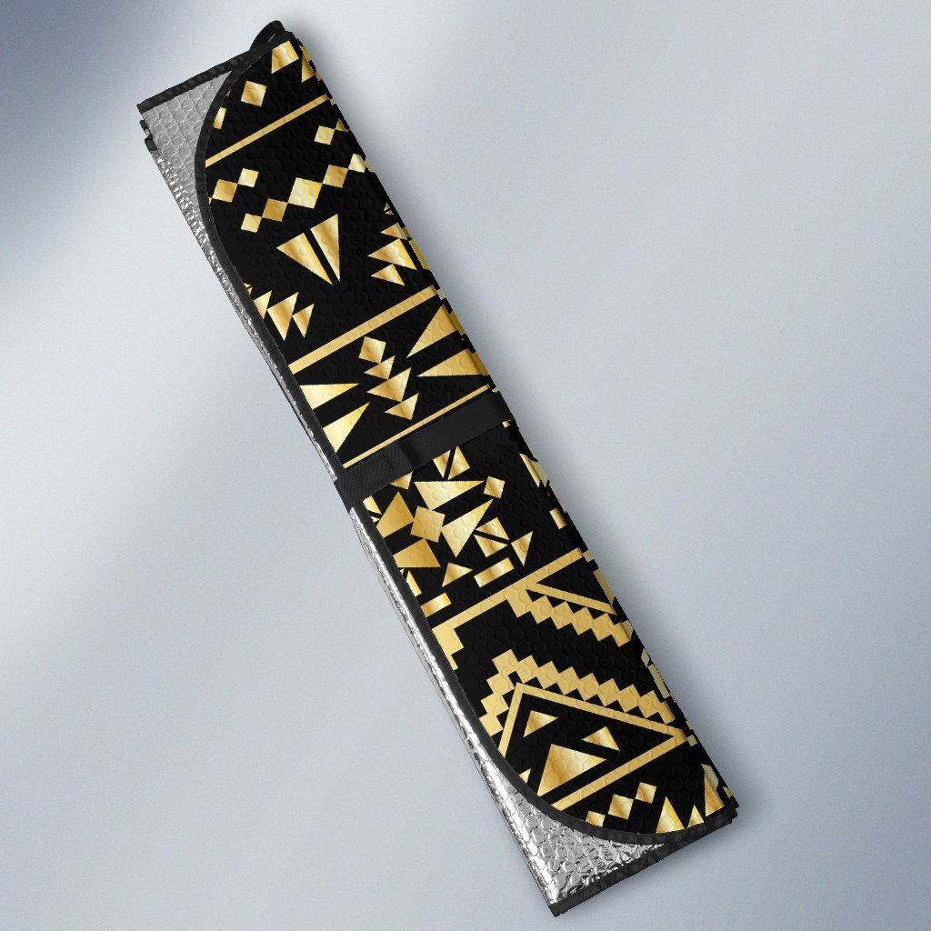 Gold Aztec Tribal Car Sun Shade-JorJune