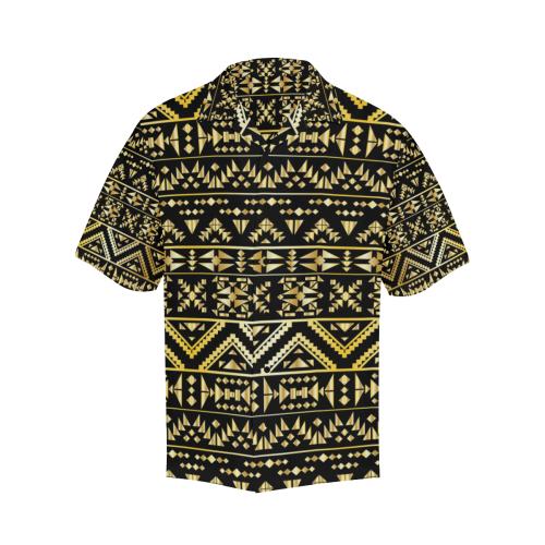 Gold Aztec Tribal Men Hawaiian Shirt