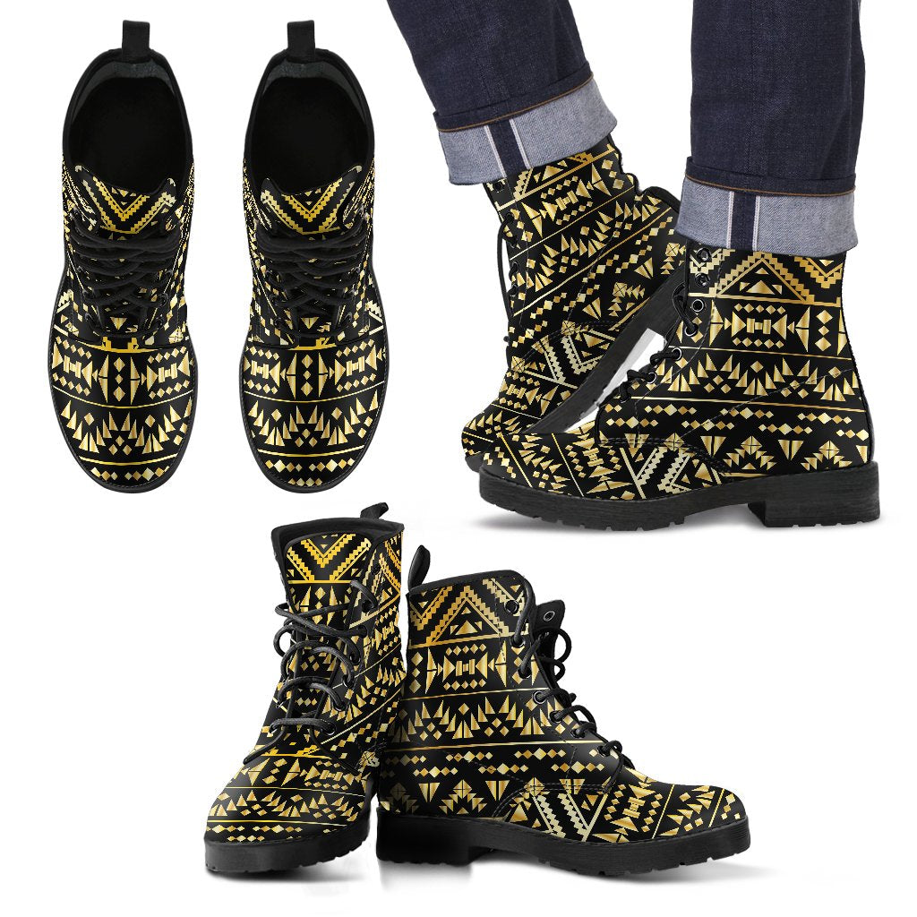 Aztec Native American Tribal Navajo Indians Print Men Leather Boots main image 0
