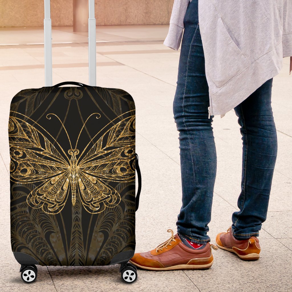 Gold Butterfly Luggage Cover Protector