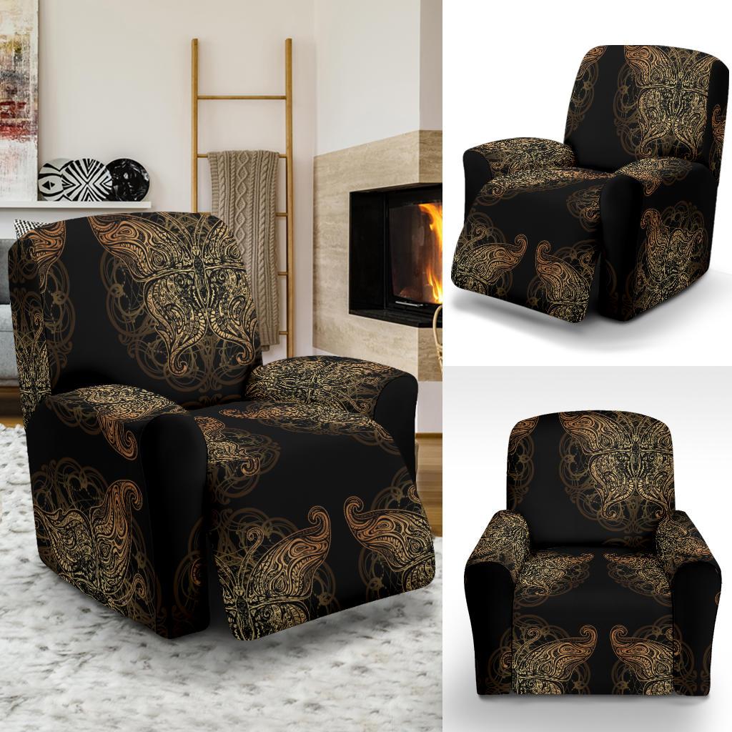 Gold Butterfly Ornamental Recliner Slipcover-JORJUNE.COM