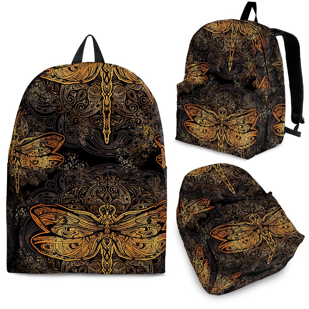 Gold Dragonfly Mandala Premium Backpack