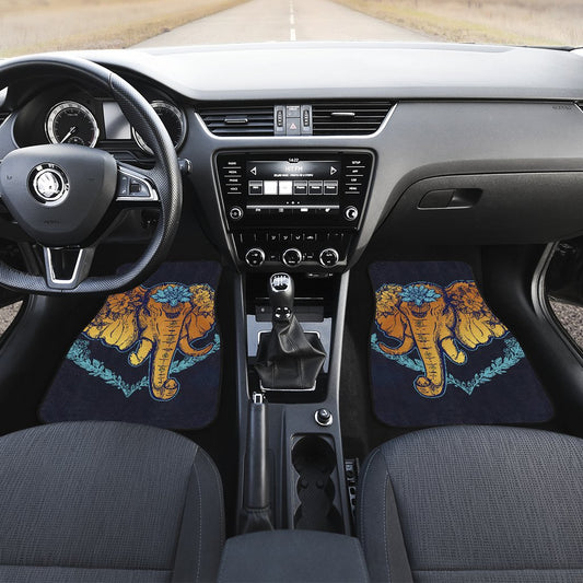 Gold Elephant Lotus Car Floor Mats