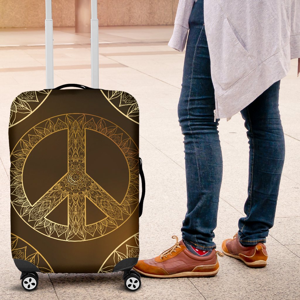 Gold Mandala Peace Luggage Cover Protector