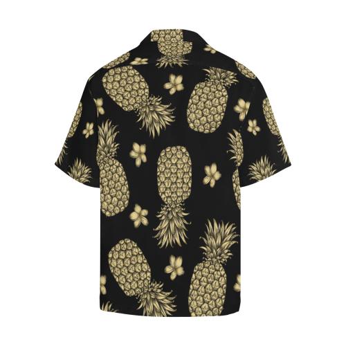Gold Pineapple Hibiscus Men Hawaiian Shirt