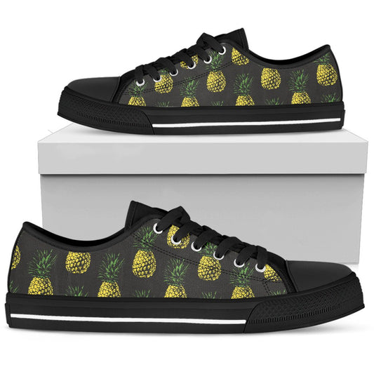 Gold Pineapple Women Low Top Shoes