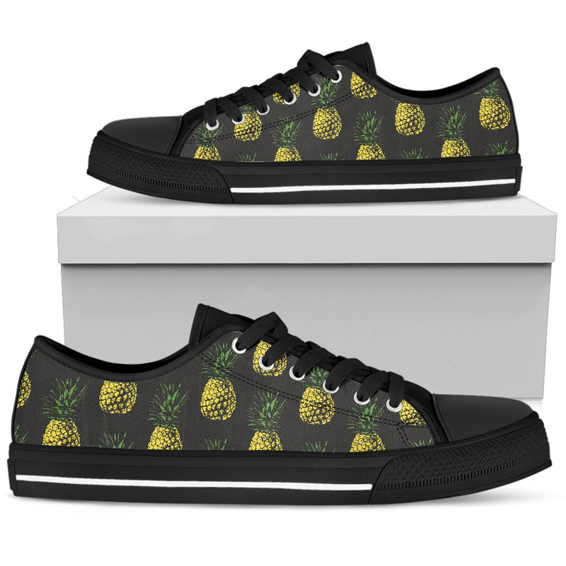 Gold Pineapple Women Low Top Shoes