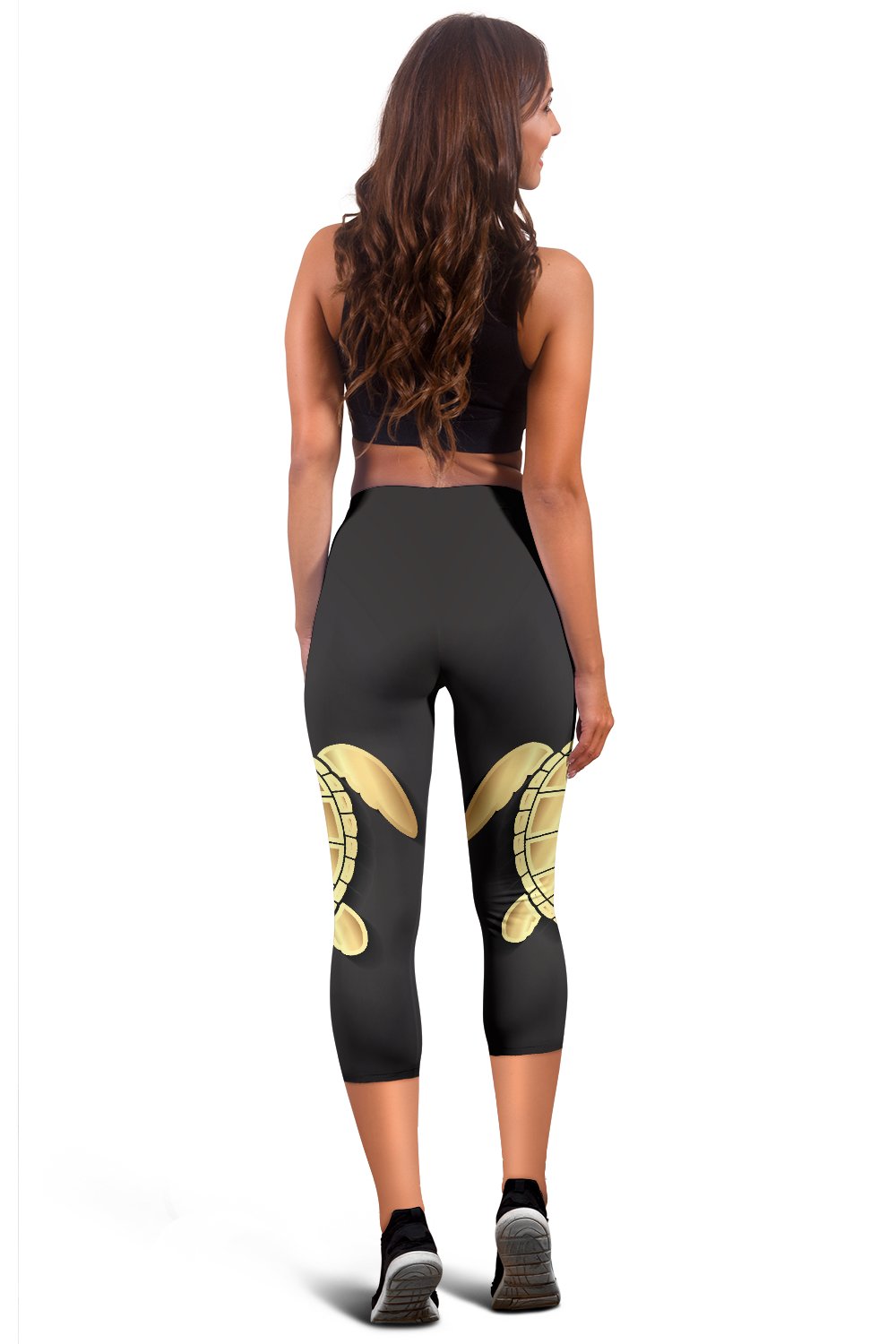 Gold Sea Turtle Women Capris