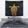 Gold Sea Turtle Mandala Wall Tapestry