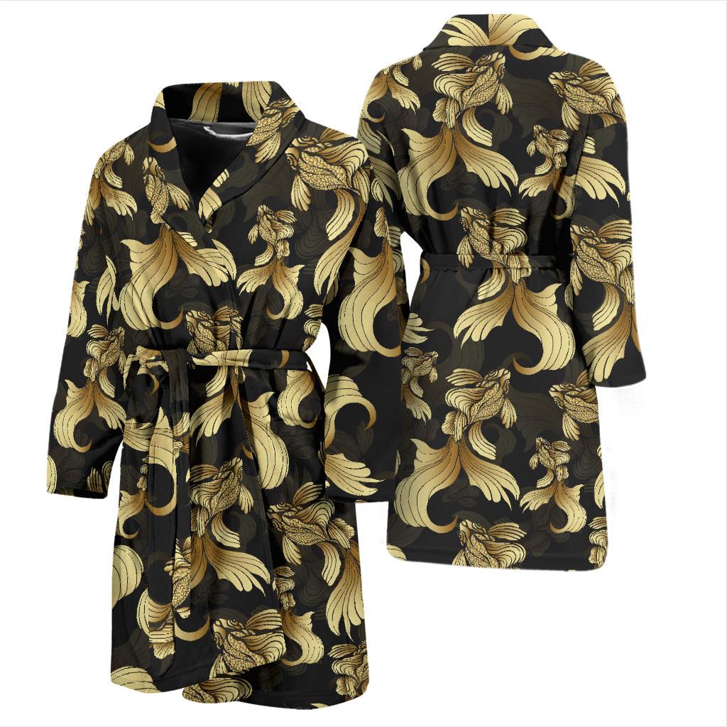 Goldfish Pattern Print Design 02 Men Bathrobe-JORJUNE.COM