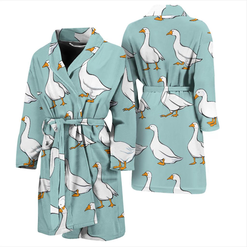 Goose Pattern Print Design 02 Men Bathrobe-JORJUNE.COM