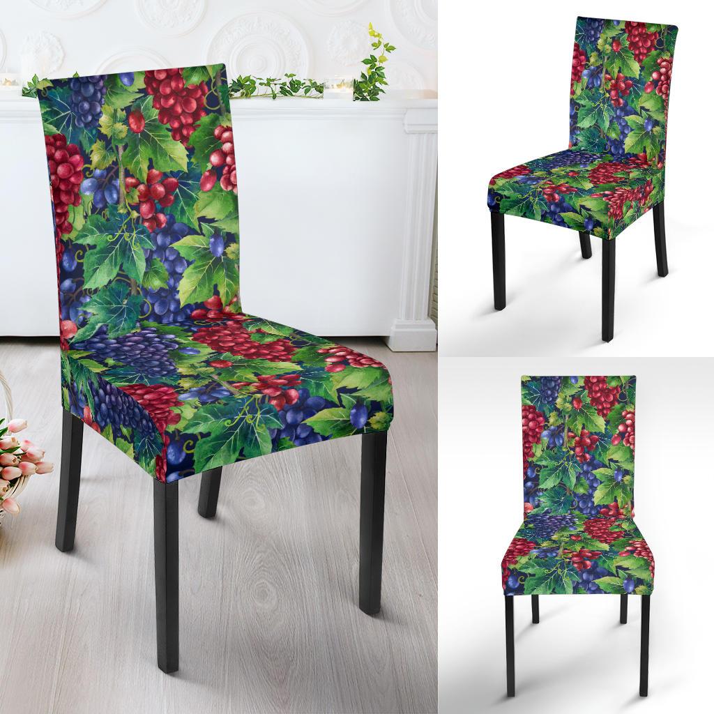 Grape Pattern Print Design GP02 Dining Chair Slipcover-JORJUNE.COM