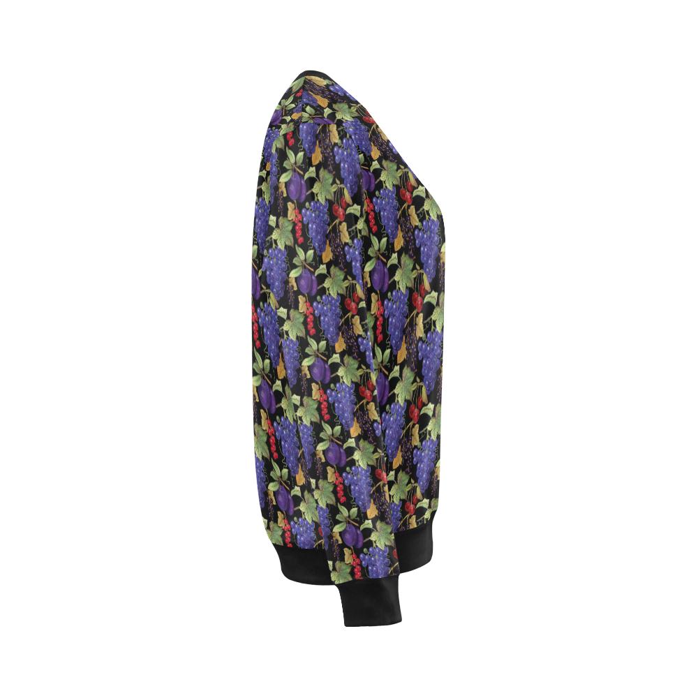 Grape Pattern Print Design GP05 Women Long Sleeve Sweatshirt-JorJune