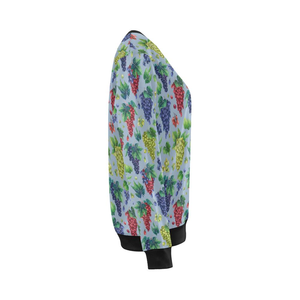 Grape Pattern Print Design GP06 Women Long Sleeve Sweatshirt-JorJune