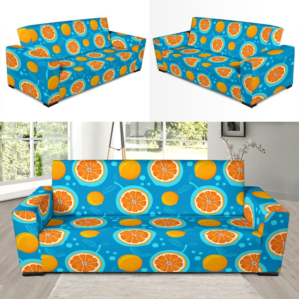 Grapefruit Pattern Print Design GF03 Sofa Slipcover-JORJUNE.COM