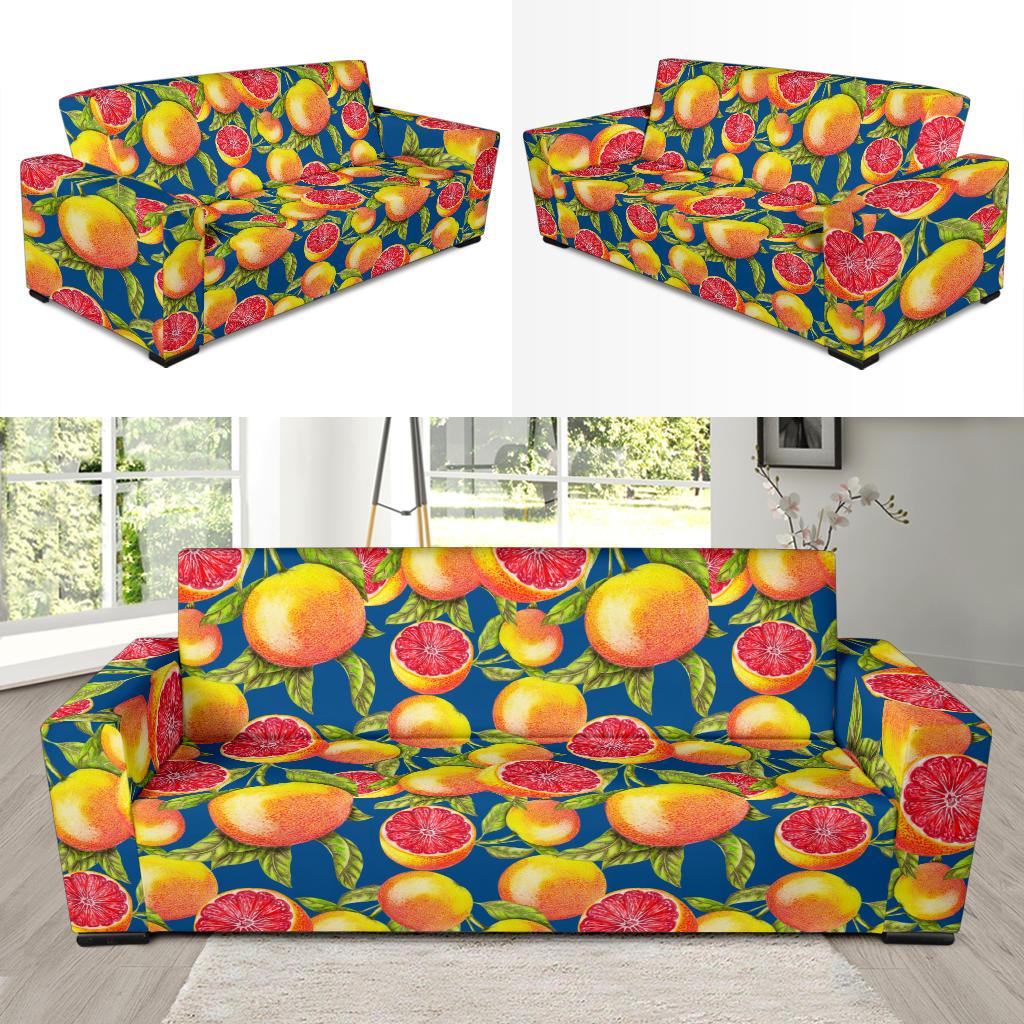 Grapefruit Pattern Print Design GF04 Sofa Slipcover-JORJUNE.COM