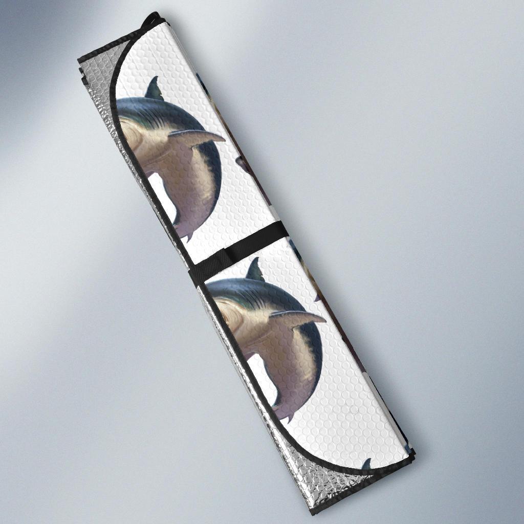 Great White Shark Pattern Print Design 03 Car Sun Shade-JORJUNE.COM