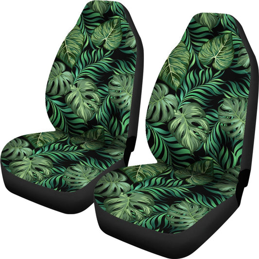 Green Fresh Tropical Palm Leaves Universal Fit Car Seat Covers
