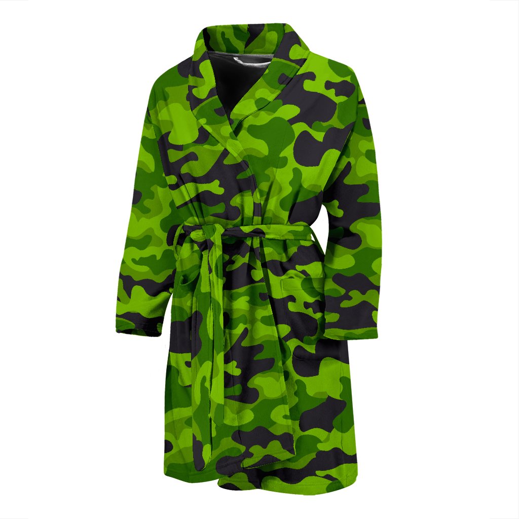 green emerald velvet dress Green Kelly Camo Print Men Bathrobe – JorJune