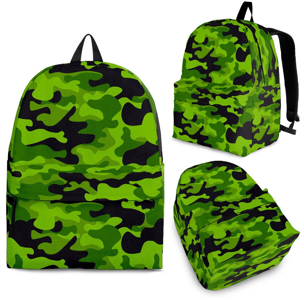 Green Kelly Camo Print Premium Backpack