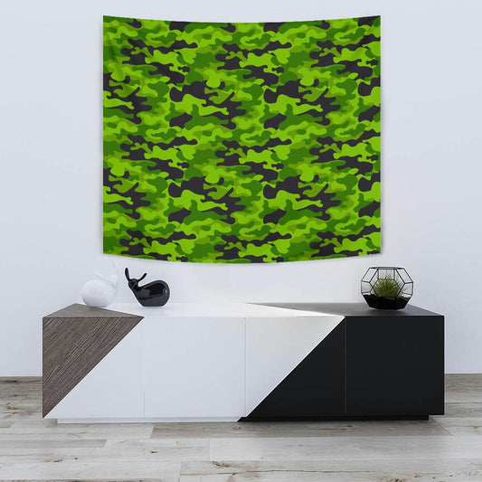 Green Kelly Camo Print Tapestry