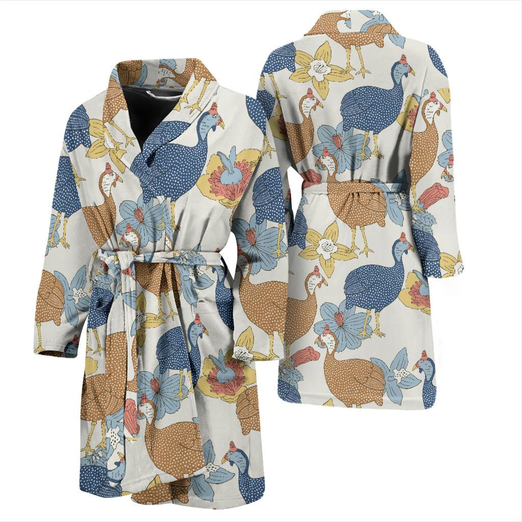 Guinea Fowl Pattern Print Design 01 Men Bathrobe-JORJUNE.COM