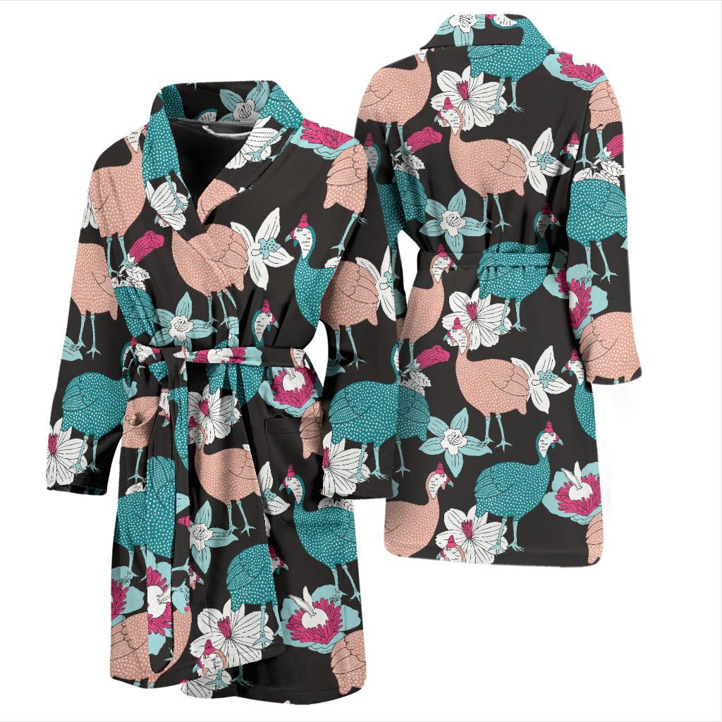 Guinea Fowl Pattern Print Design 03 Men Bathrobe-JORJUNE.COM