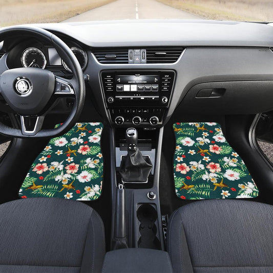 Hawaiian Flower Design with SeaTurtle Print Car Floor Mats-JorJune