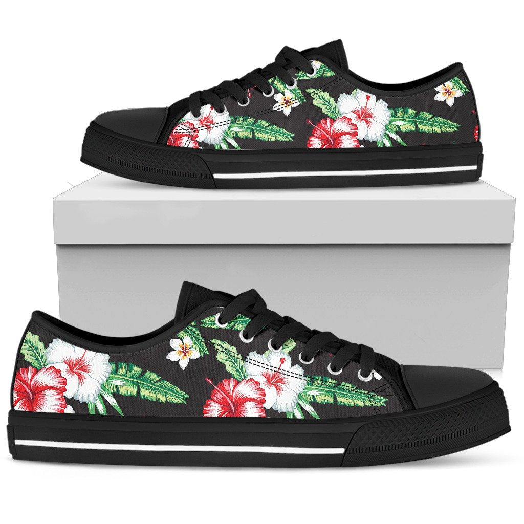 Hawaiian flower tropical leaves Women Low Top Shoes