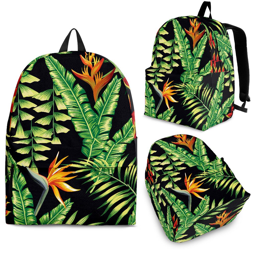 Hawaiian Flower Tropical Palm Leaves Premium Backpack