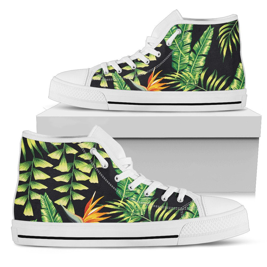Black Palm Tree Hawaiian Print Women's Boots