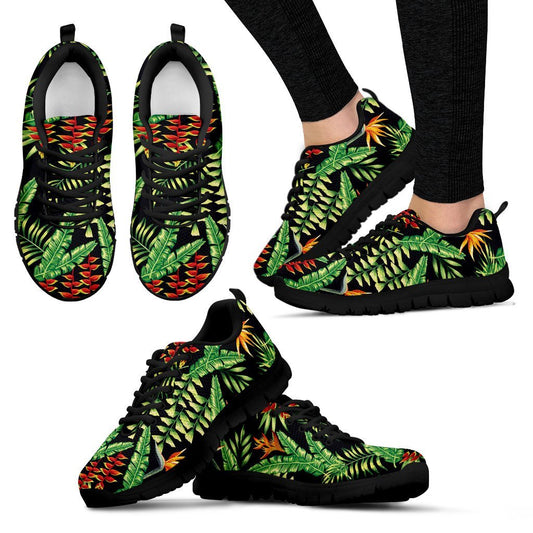 Hawaiian Flower Tropical Palm Leaves Women Sneakers