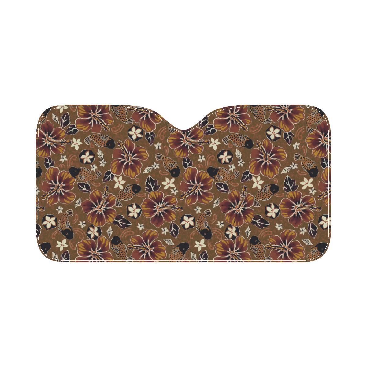 Hawaiian Themed Pattern Print Design H01 Car Sun Shade-JorJune