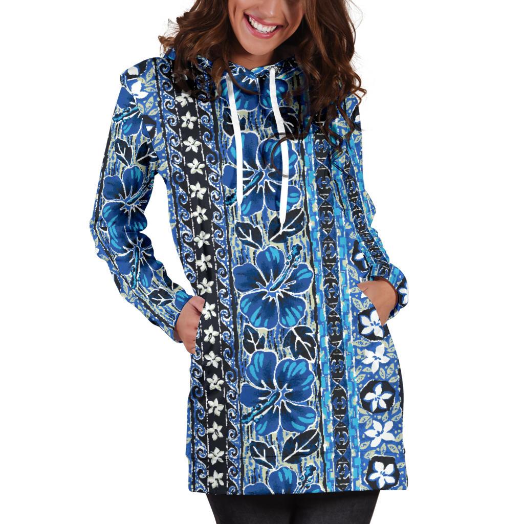 Hawaiian Themed Pattern Print Design H012 Women Hoodie Dress